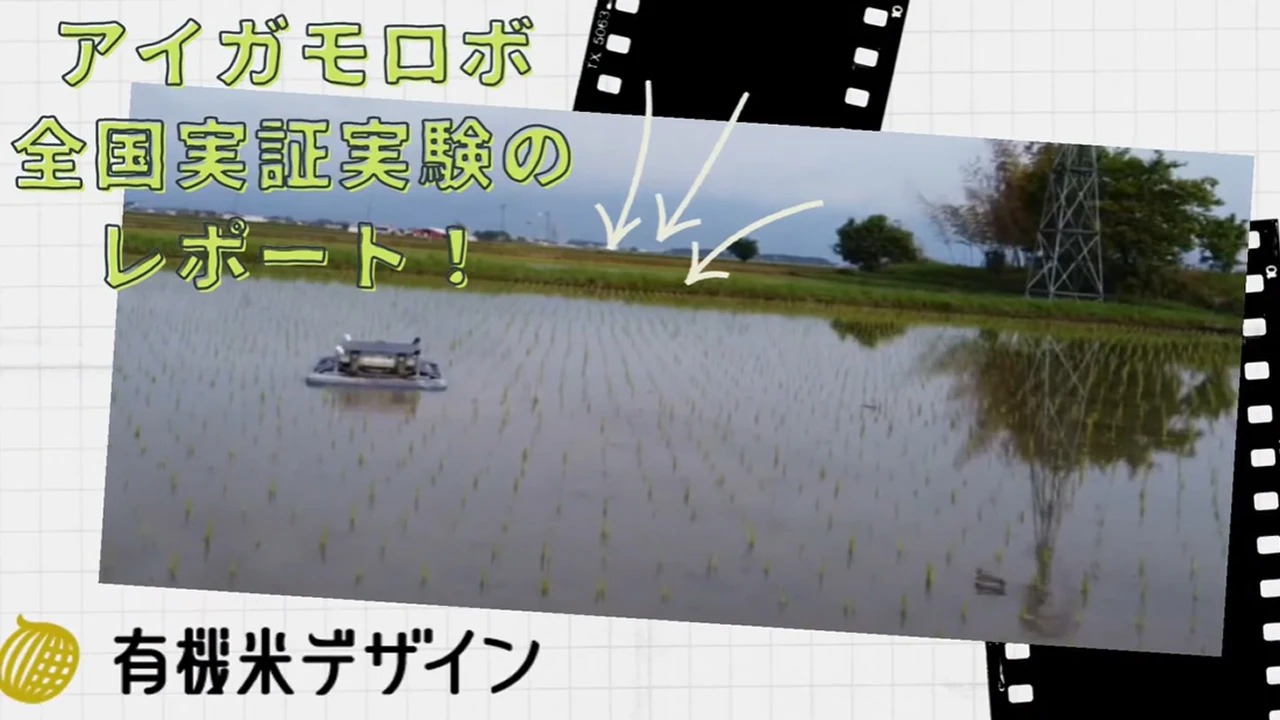田んぼの自動抑草ロボット 紹介動画